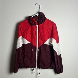 Love Tree Women's Red and Burgundy Windbreaker Jacket